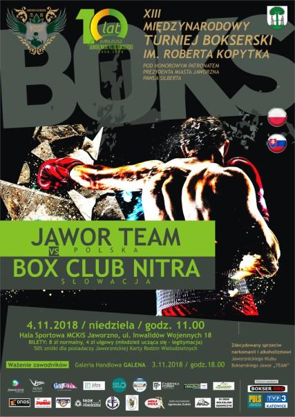 JKB „Jawor”Team zaprasza na mecz bokserski z klubem Box Club Nitra