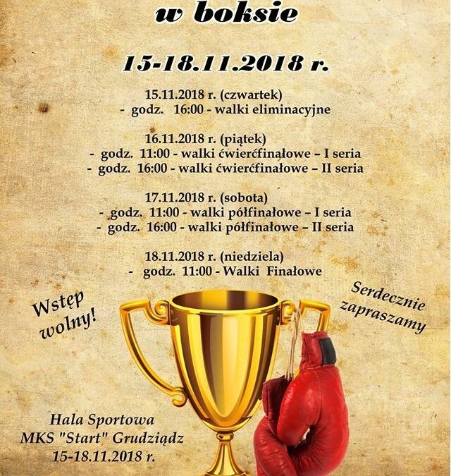 Plakat  Pucharu Polski Juniorek i Juniorów (Grudziądz 15-18.11.2018)